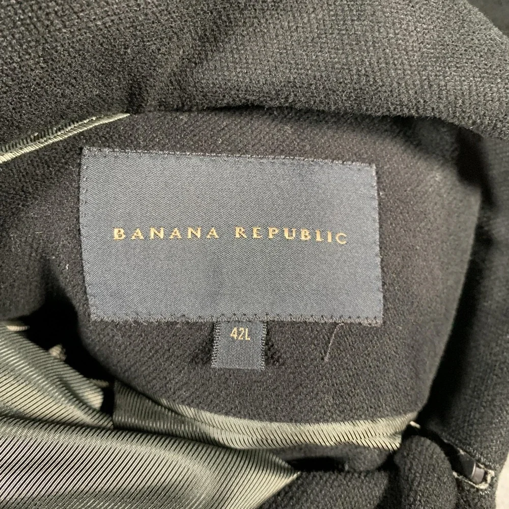 Banana Republic Blazer Mens 42L‎ Black Cotton Stretch Sport Coat 3 Button Lined